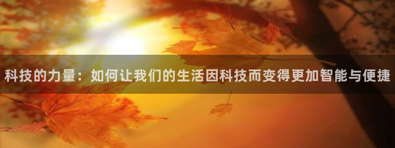 科技的力量：如何让我们的生活因科技而变得更加智能与便捷